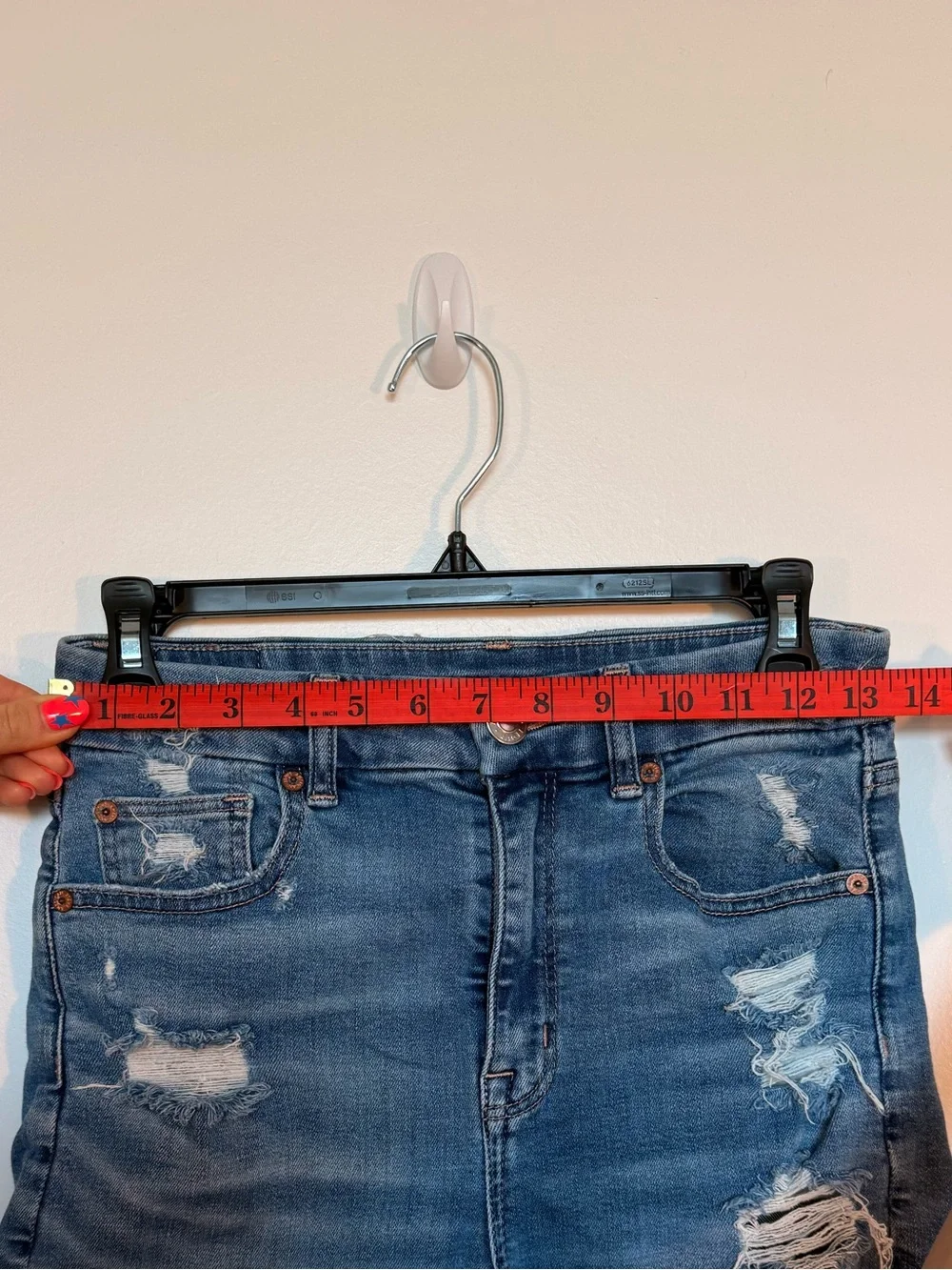 American Eagle Outfitters Curvy Hi-Rise Distressed High-Rise Denim Shorts